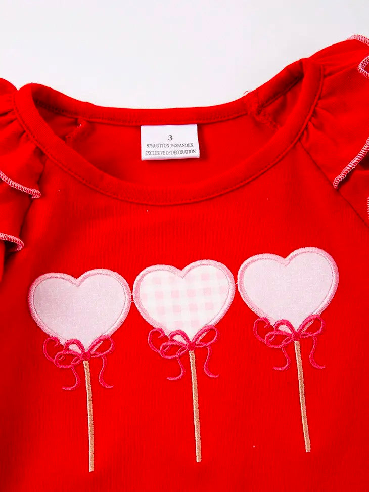 Red Heart Ruffle Top