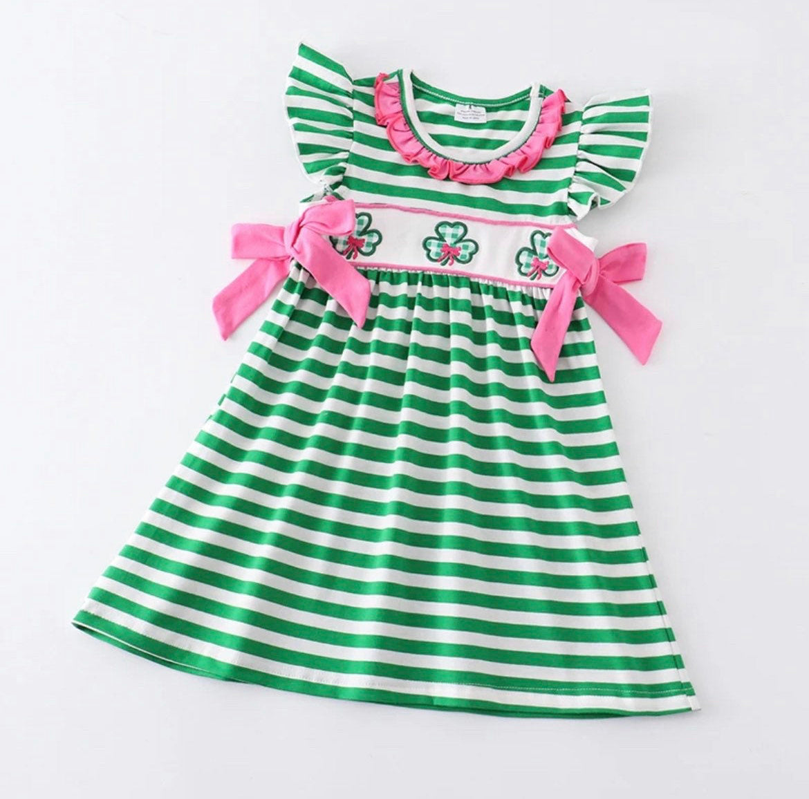 Pink Bows & Shamrock Dress