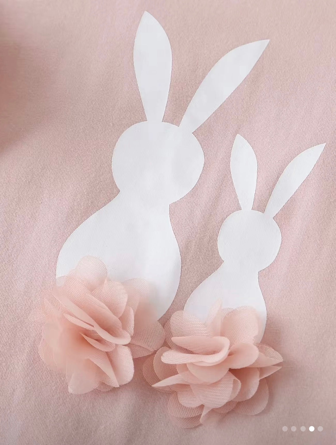 Pink Bunny Tails Romper w/ Matching Headband
