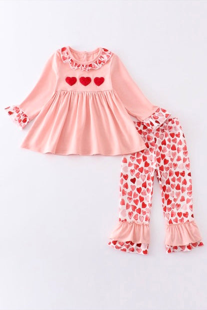 Much Love Ruffle French Knot Two Piece Set