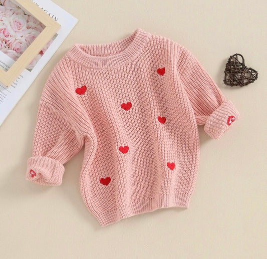 Pink Love Is In The Air Knit Sweater