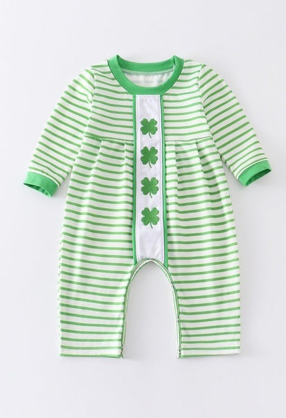 Shamrock Striped Romper