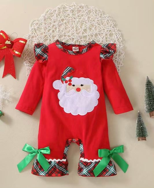 Plaid Santa Romper