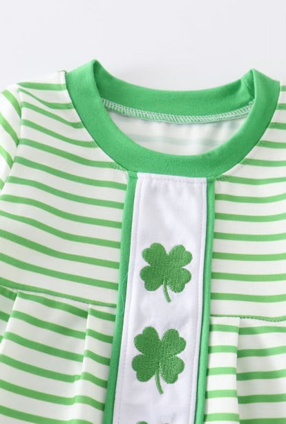 Shamrock Striped Romper