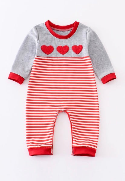 Much Love French Knot Striped Romper