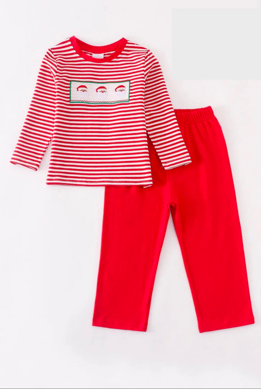 Santa Striped Boys Set