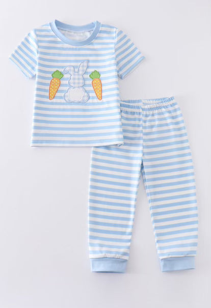 Blue Striped Bunny Pjs