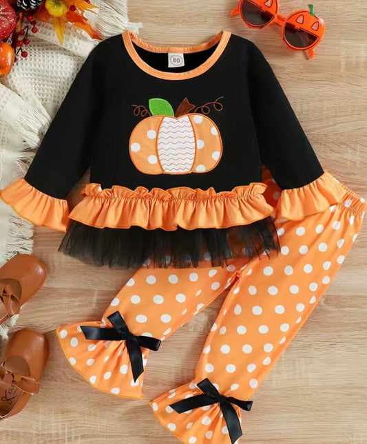 Two Piece Polka Dot Pumpkin