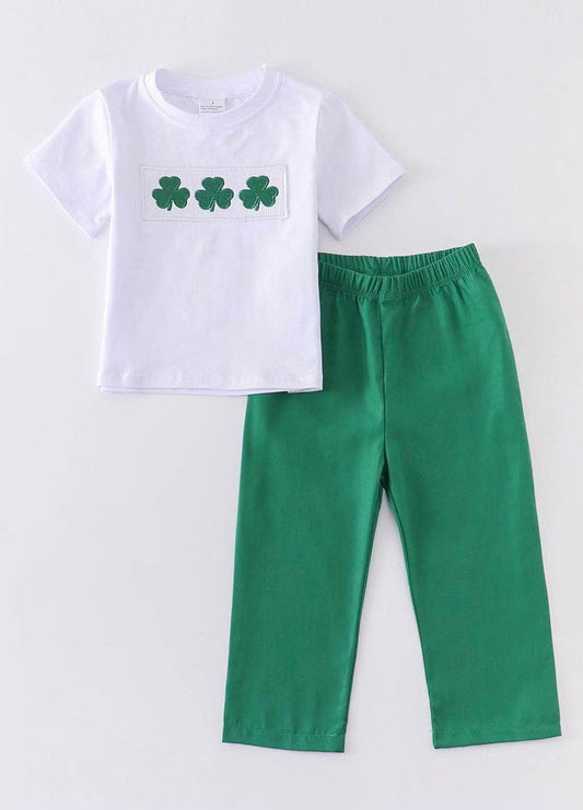 White & Green Lucky Shamrock Set