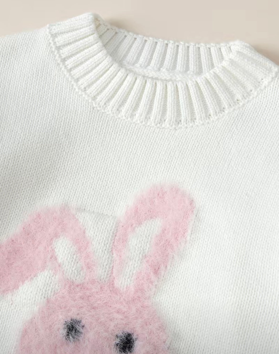 Fuzzy Pink Bunny Sweater