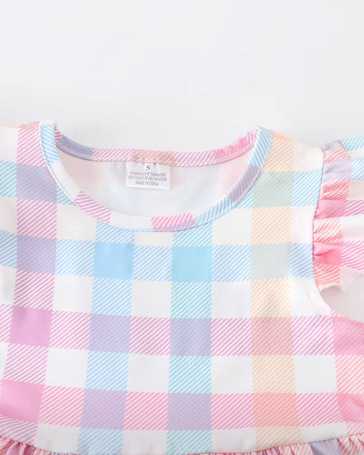 Pastel Plaid Ruffle Dress