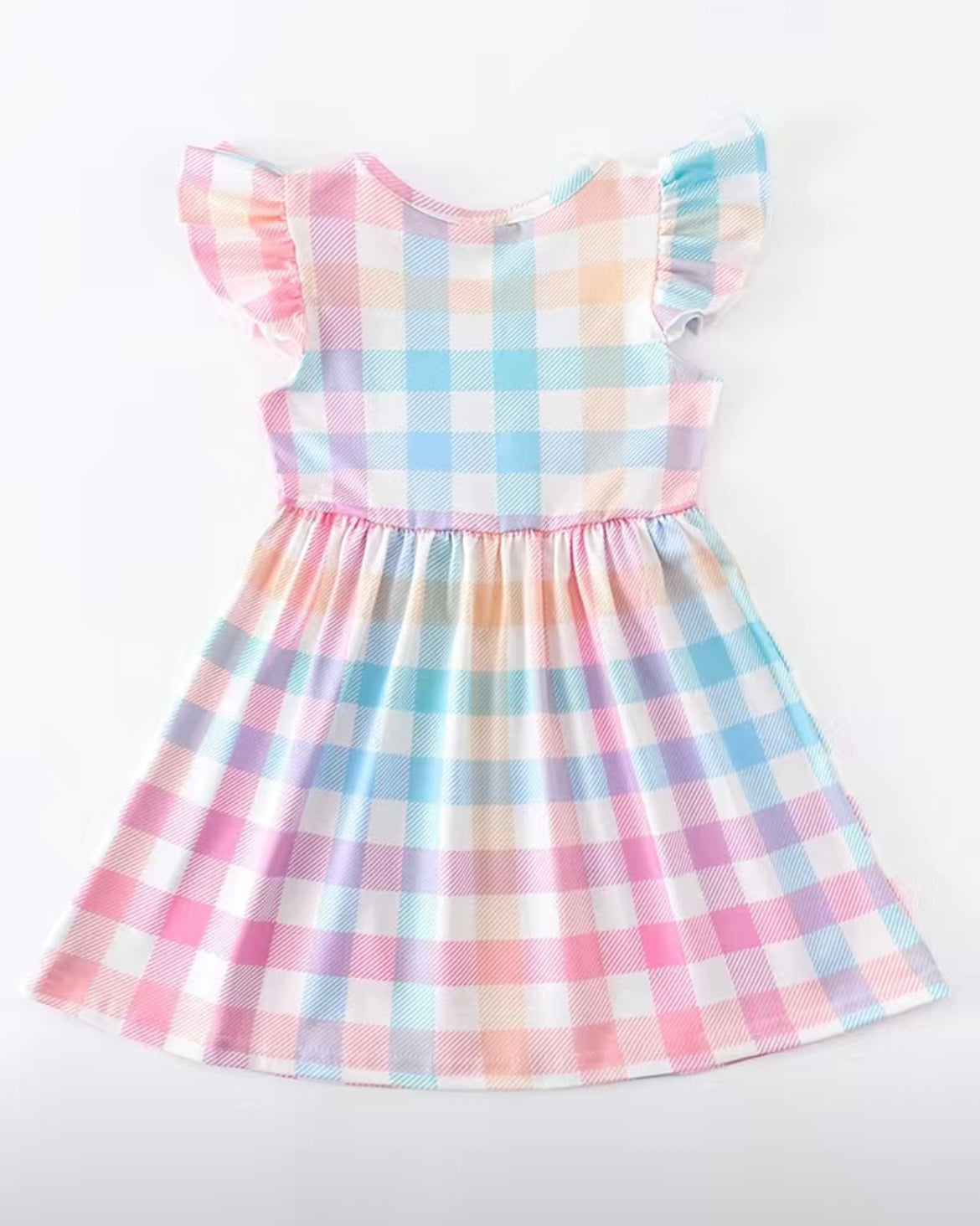 Pastel Plaid Ruffle Dress