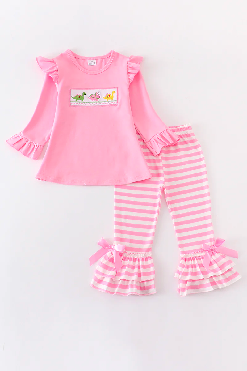 Pink Dinosaur Ruffle Set