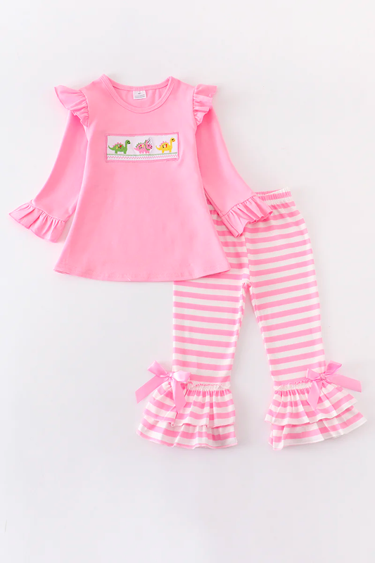 Pink Dinosaur Ruffle Set