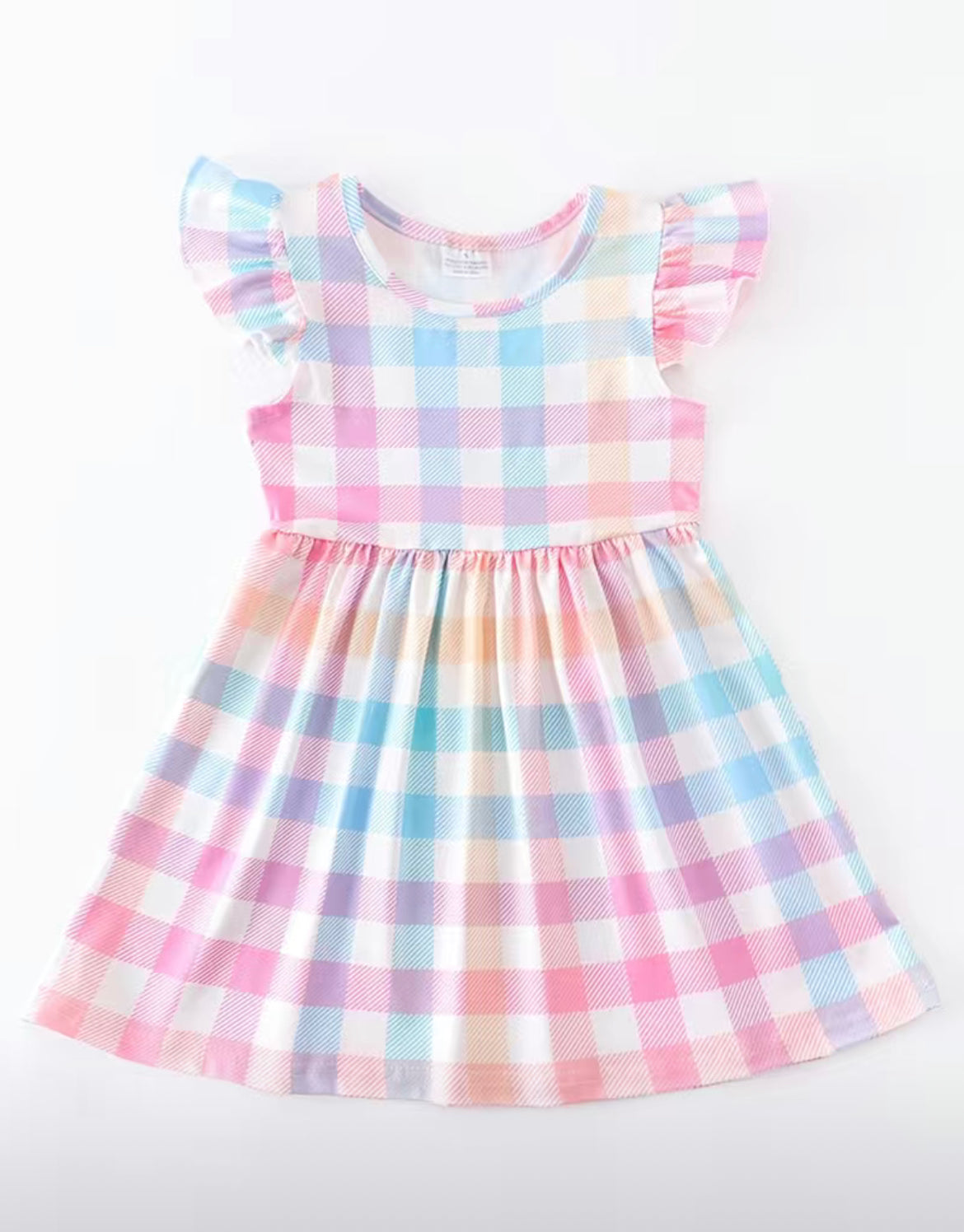 Pastel Plaid Ruffle Dress