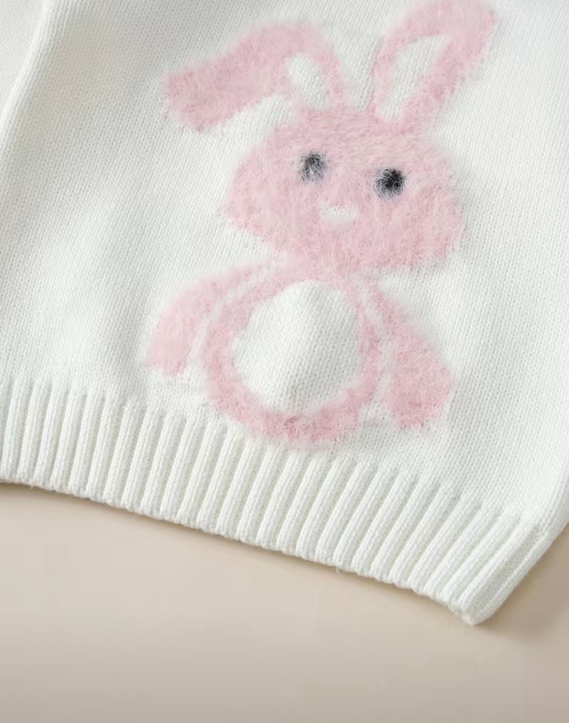 Fuzzy Pink Bunny Sweater