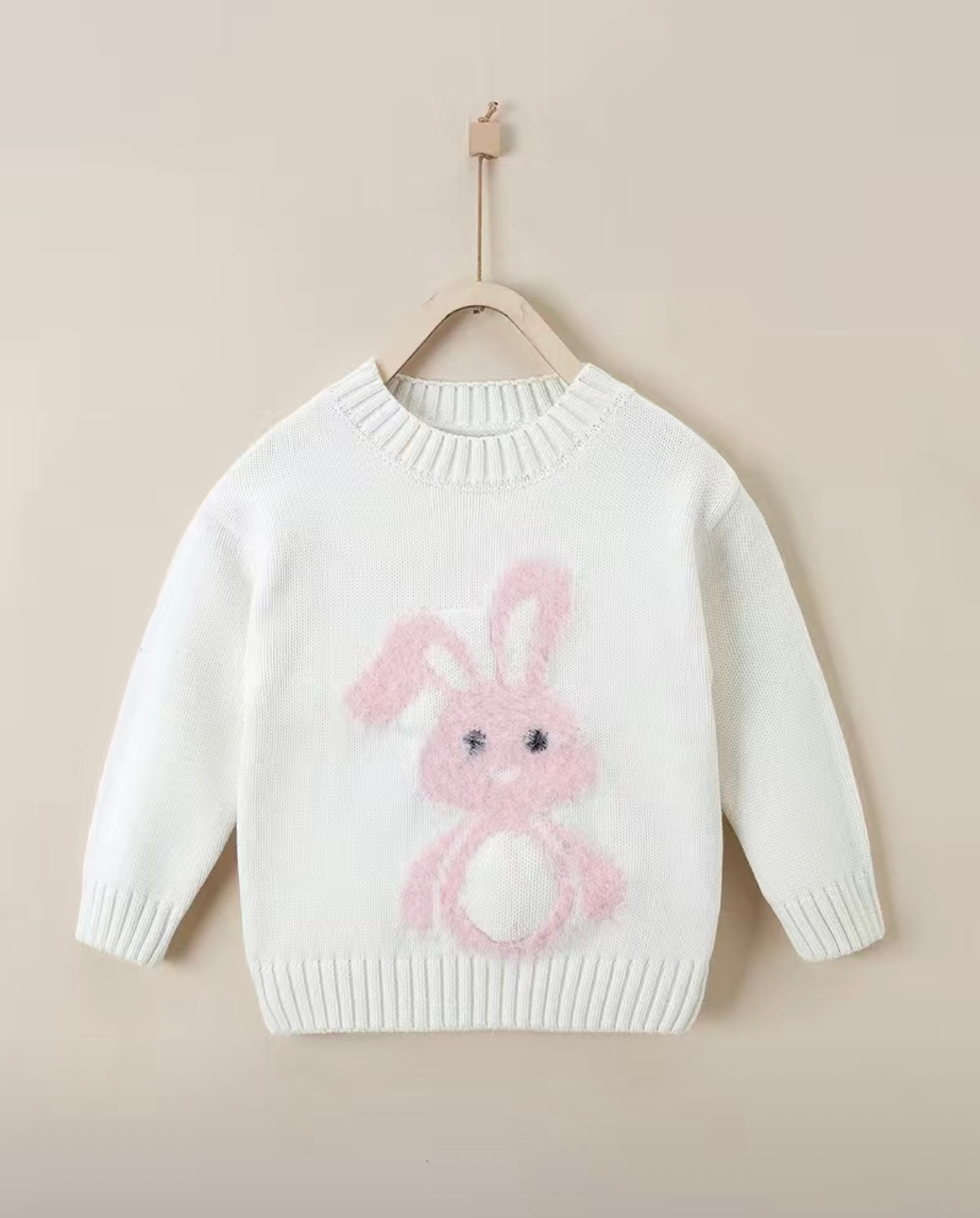 Fuzzy Pink Bunny Sweater