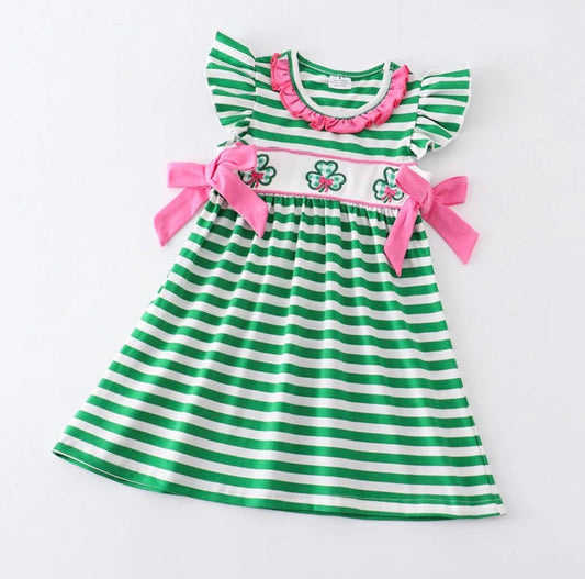 Pink Bows & Shamrock Dress