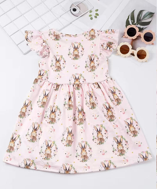 Ruffle Sleeve Easter Bunny Dress