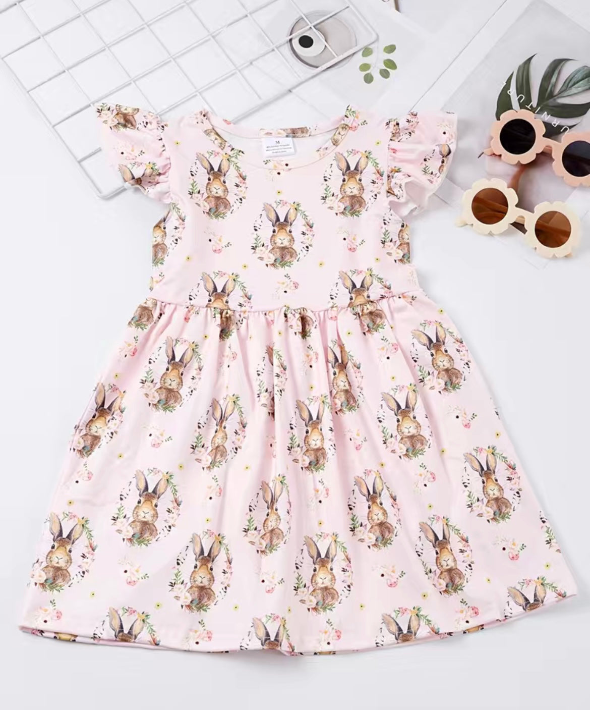 Ruffle Sleeve Easter Bunny Dress