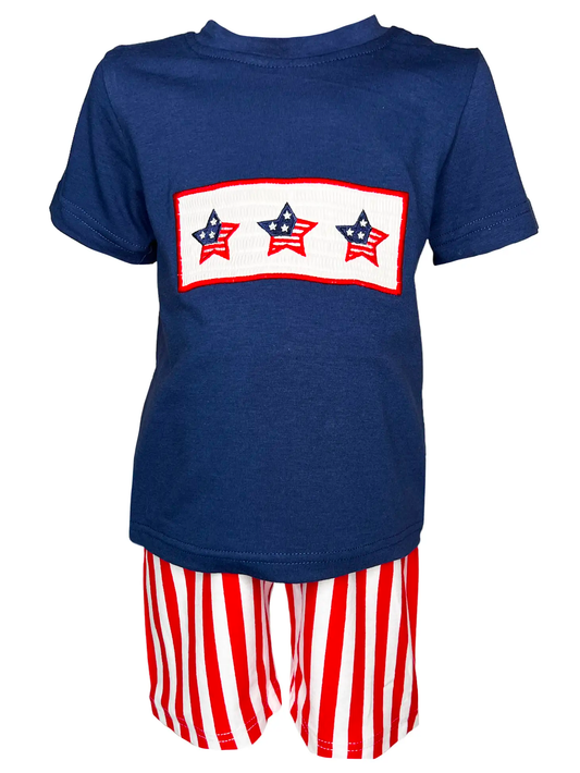 Embroidered 4th of July 2 Piece Boys Set