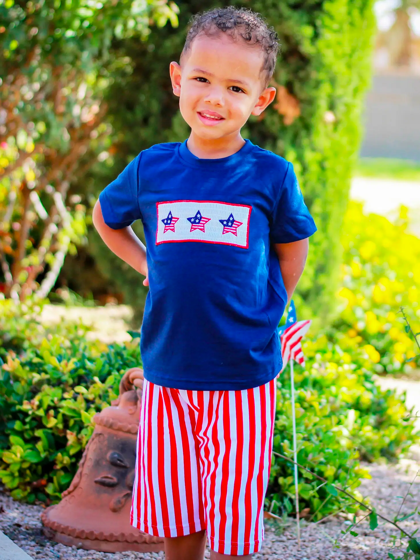 Embroidered 4th of July 2 Piece Boys Set