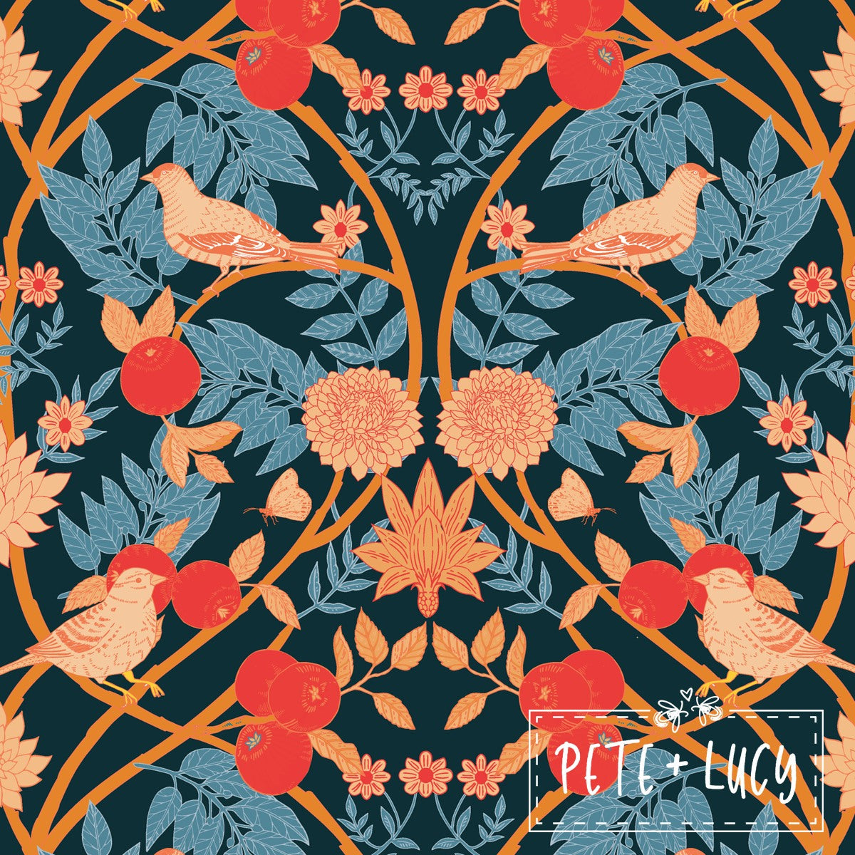 Tangerine Birds Dress